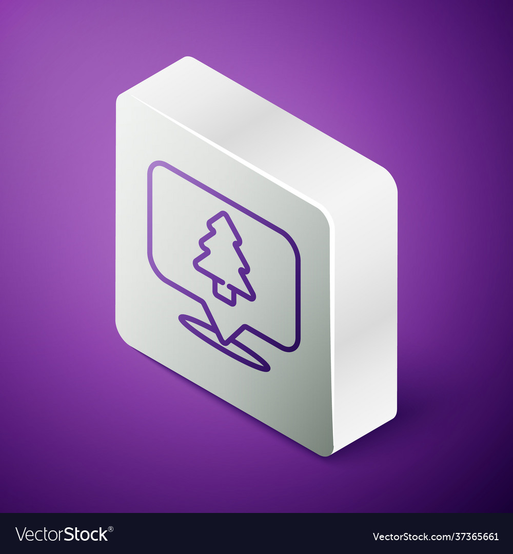 Isometric line location forest on a map vector image Isometric line location forest on a map