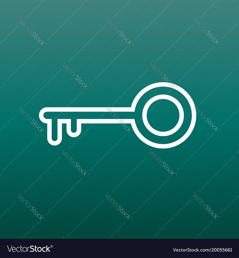 Key icon in flat style on green background unlock