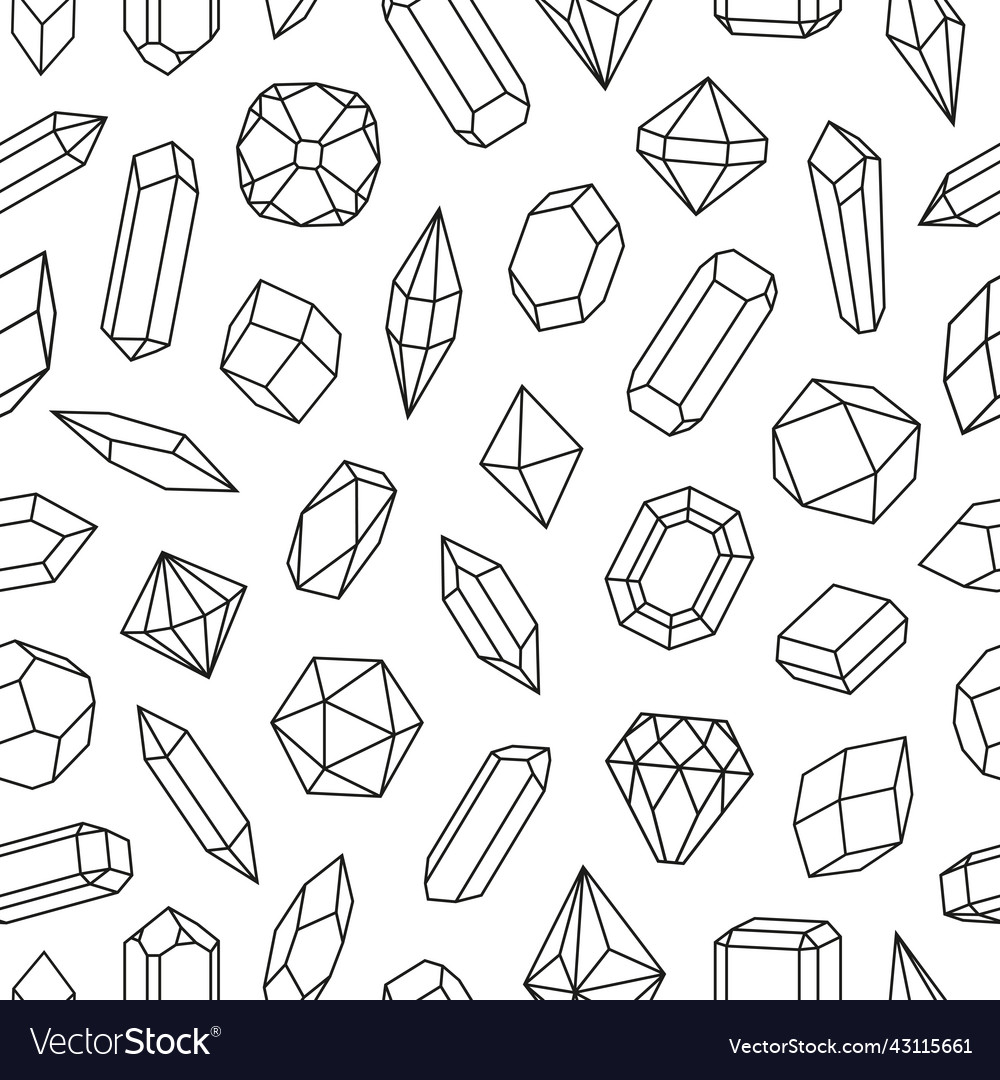 Line crystal seamless pattern diamonds crystals Vector Image