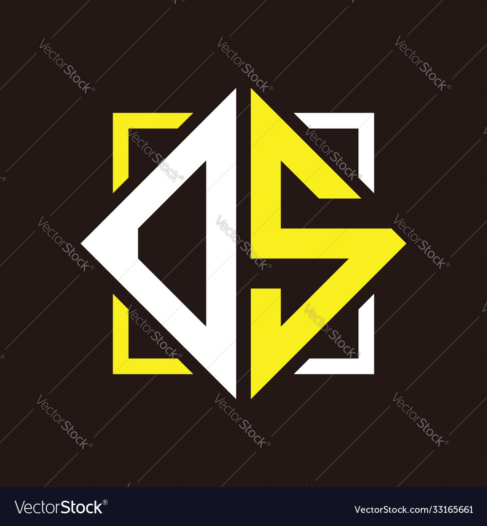 O s initials quadrangle monogram with square