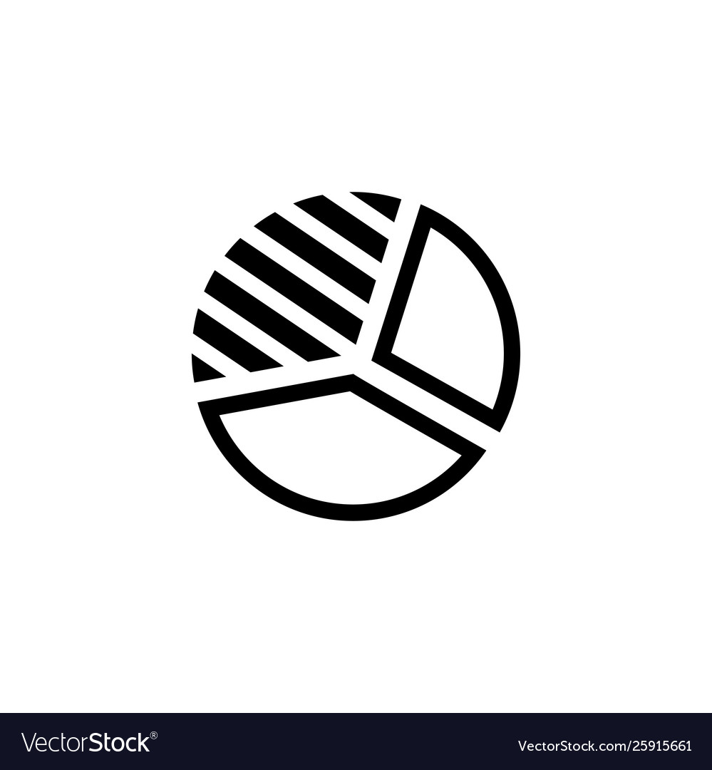 Pie chart line icon in flat style for apps ui vector image Pie chart line icon in flat style for apps ui