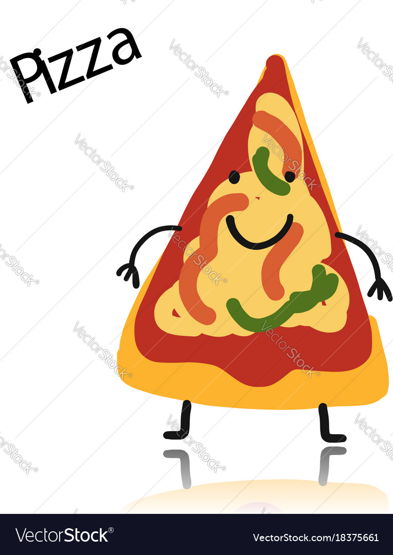 Pizza slice character sketch for your design