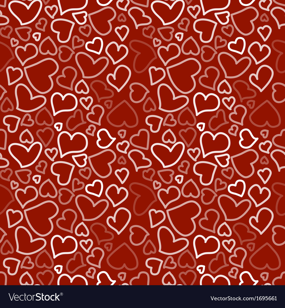 Seamless background with sketchy hearts