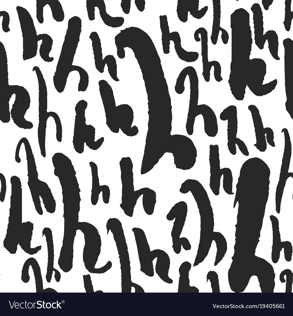 Seamless pattern with calligraphy letters h
