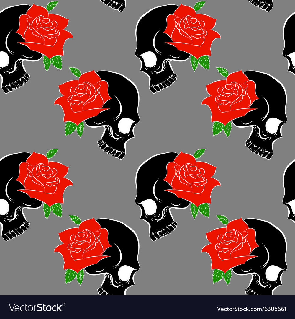 Seamless pattern with skulls
