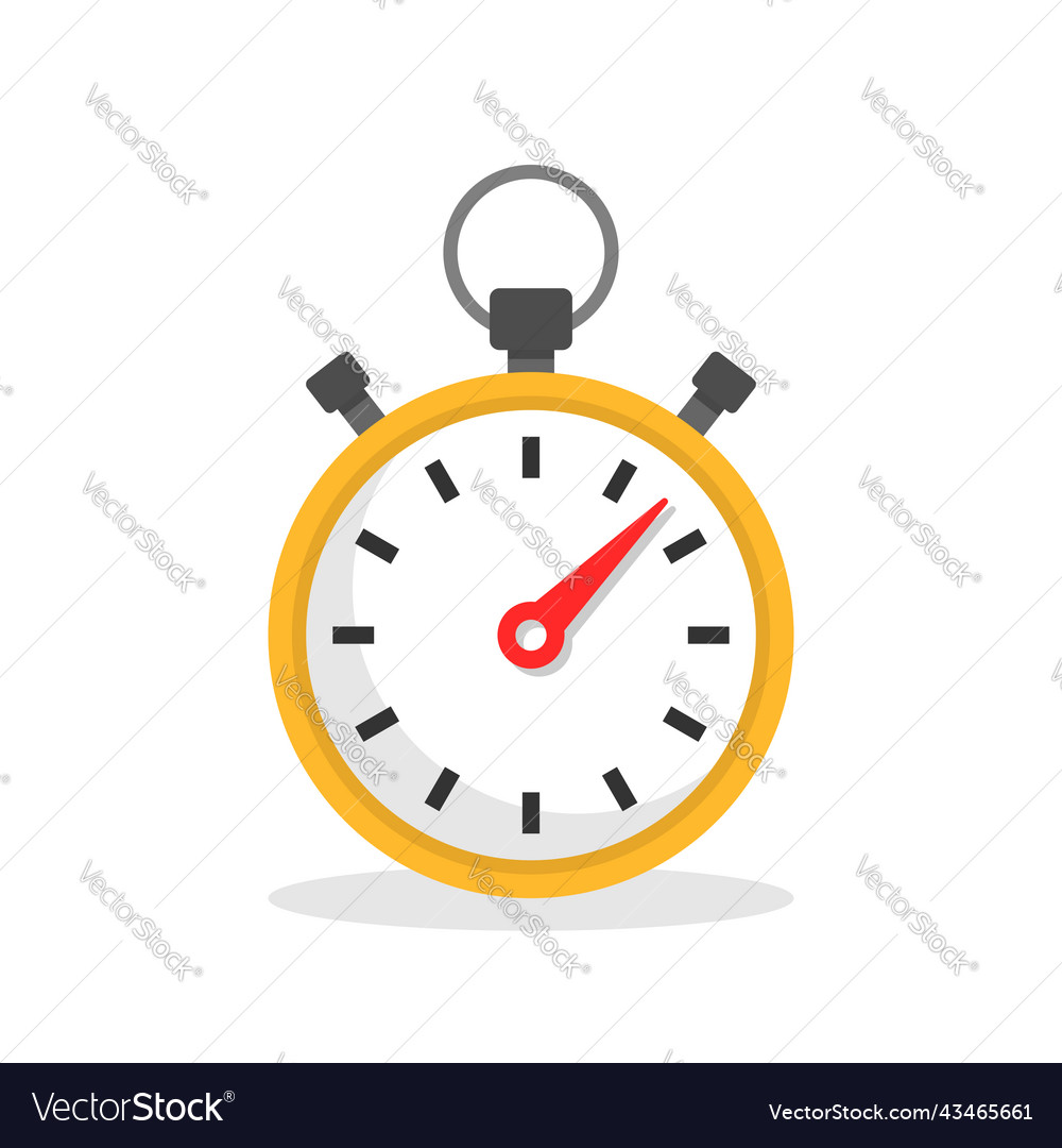Stopwatch icon in flat style timer on isolated