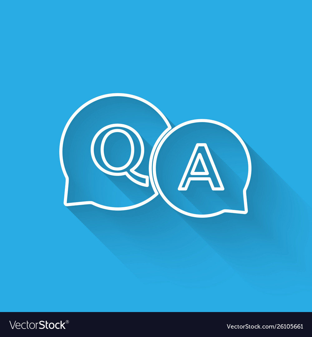 White line speech bubbles with question vector image White line speech bubbles with question