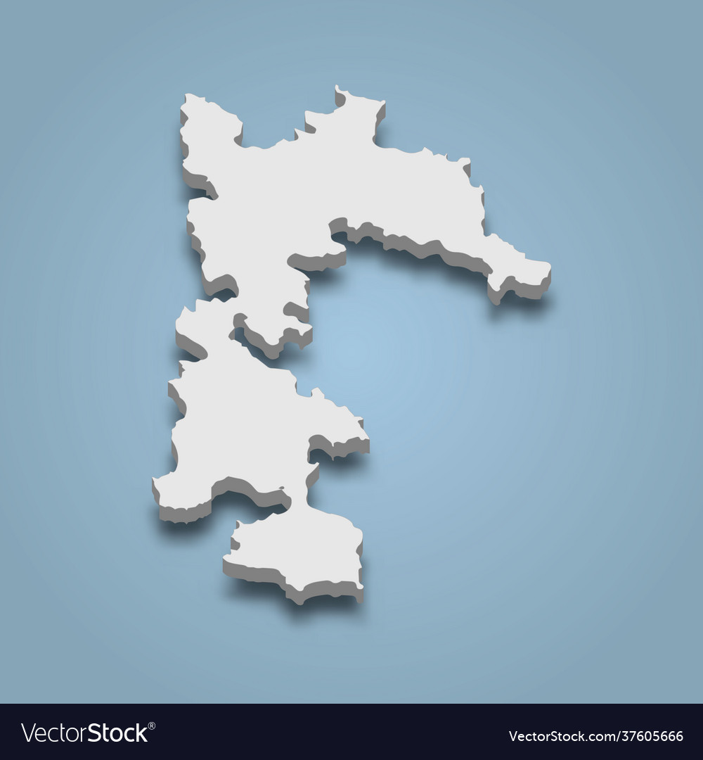 3d isometric map patmos is an island in Royalty Free Vector