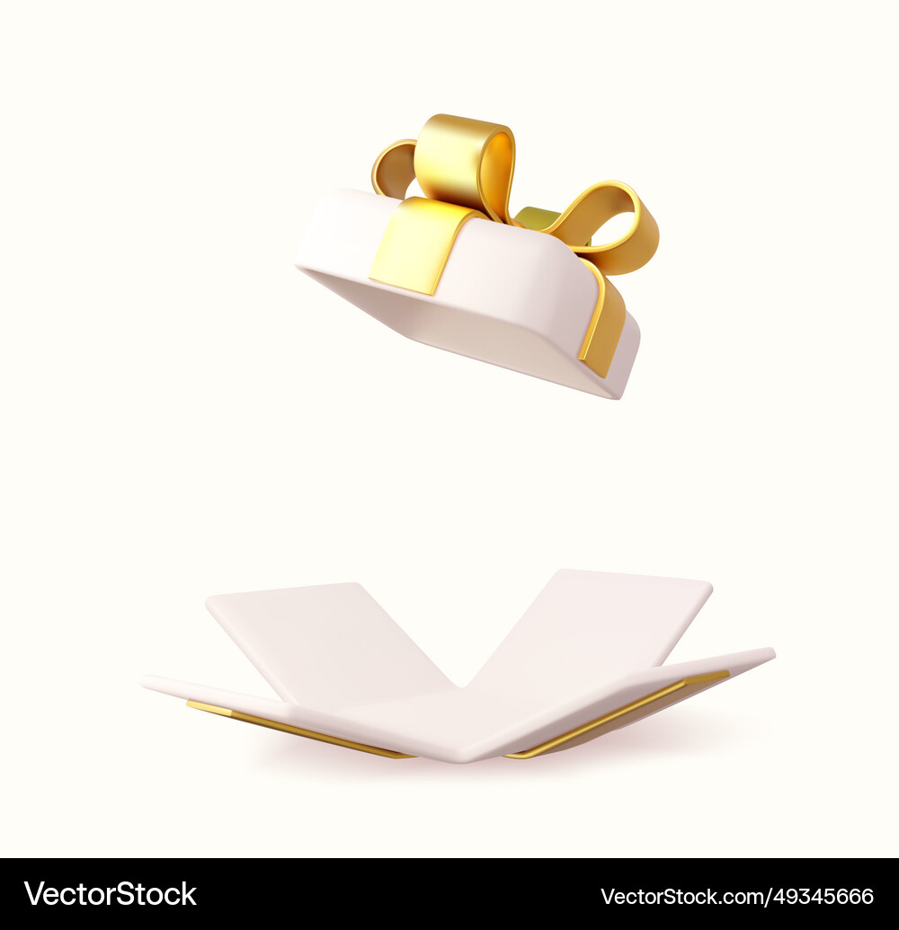 3d Open Gift Box Royalty Free Vector Image Vectorstock