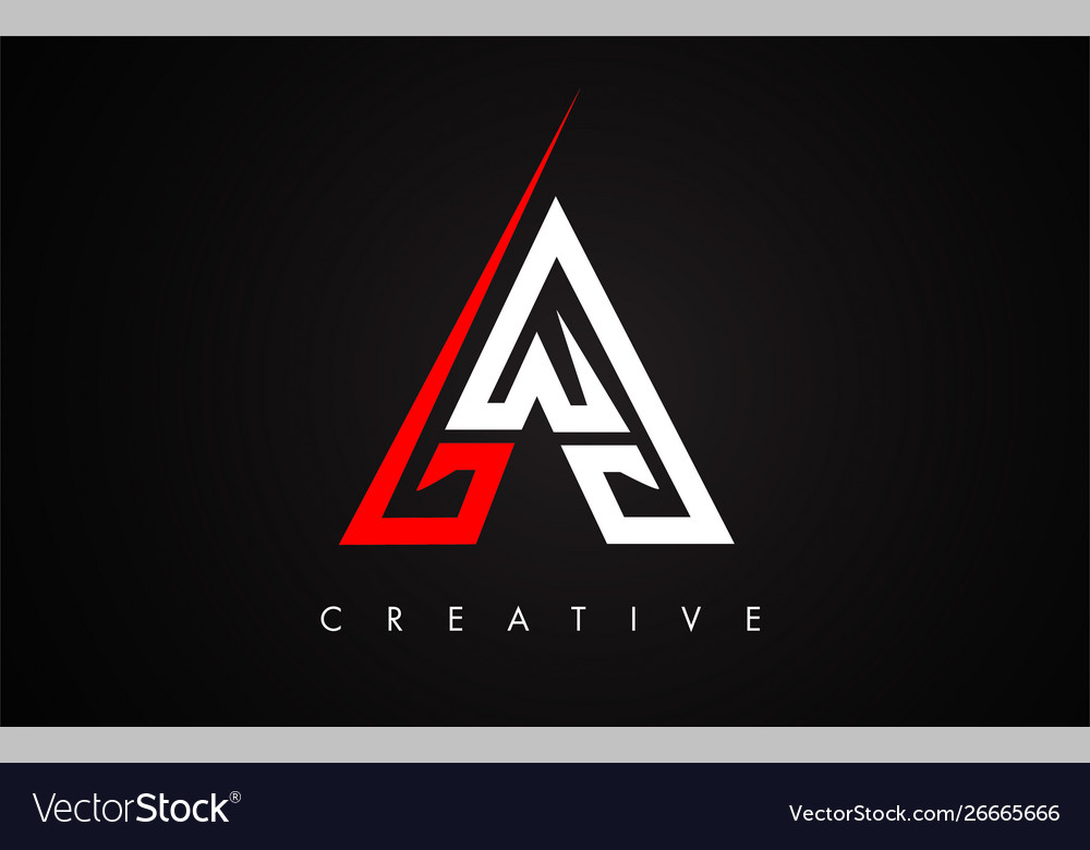 A letter red and black design logo icon Royalty Free Vector