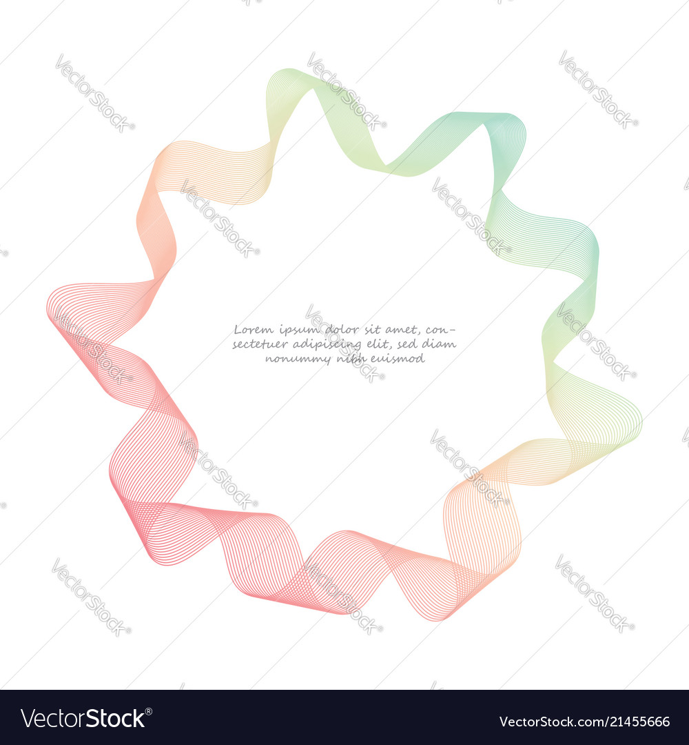 Abstract colorful wave circle frame background vector image Abstract colorful wave circle frame background