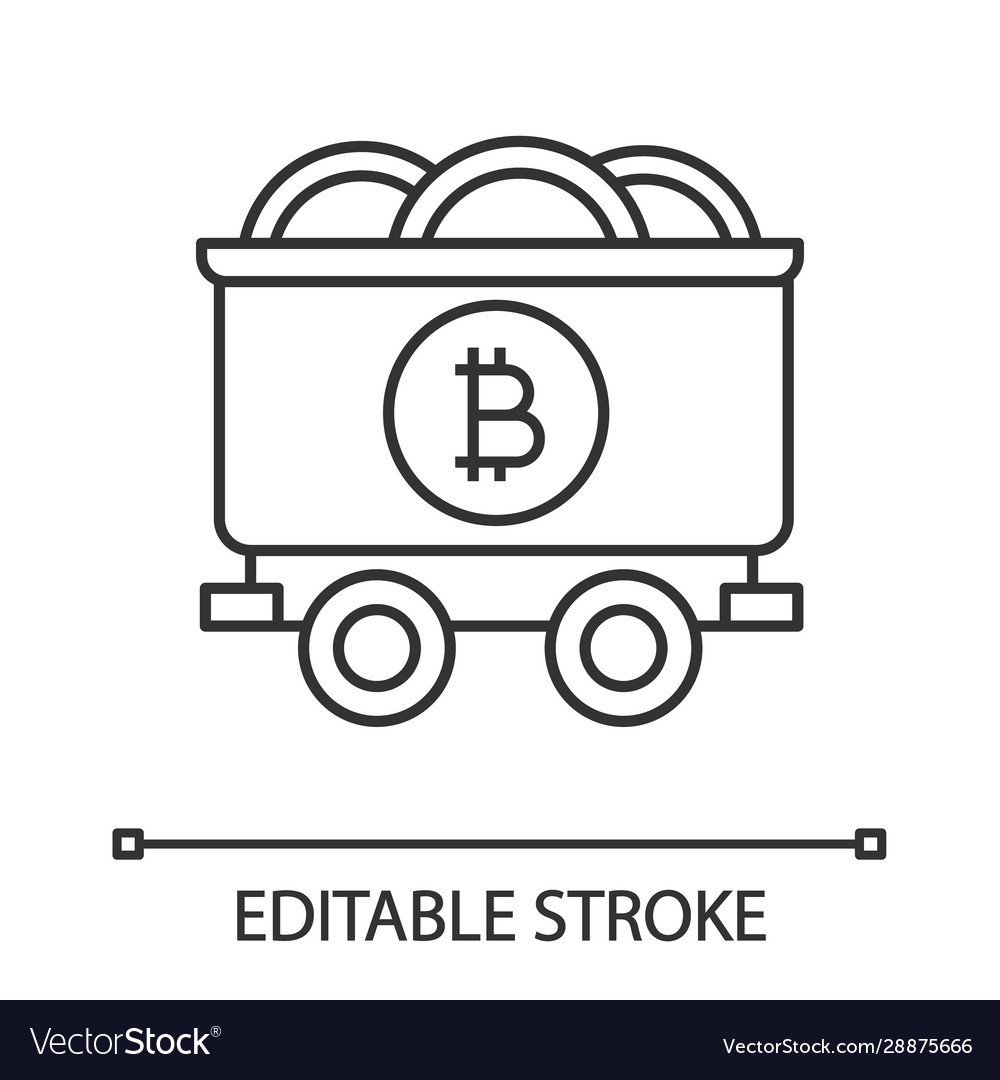 Bitcoin mining business linear icon