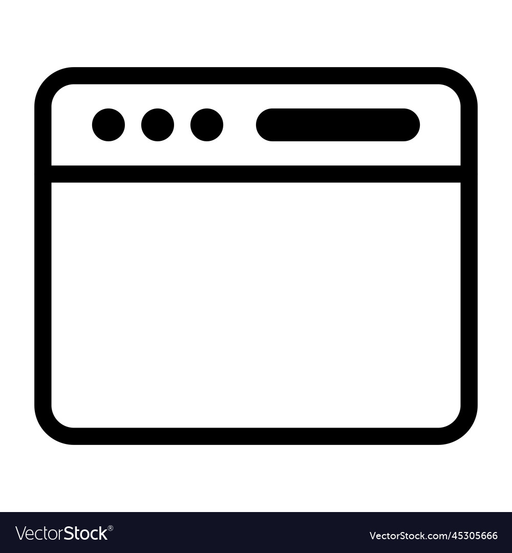 Browser icon line isolated on white background vector image Browser icon line isolated on white background