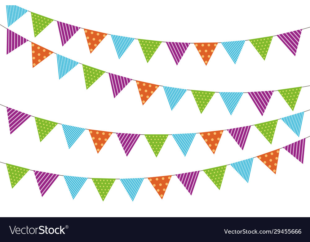 Buntings flags garlands Royalty Free Vector Image