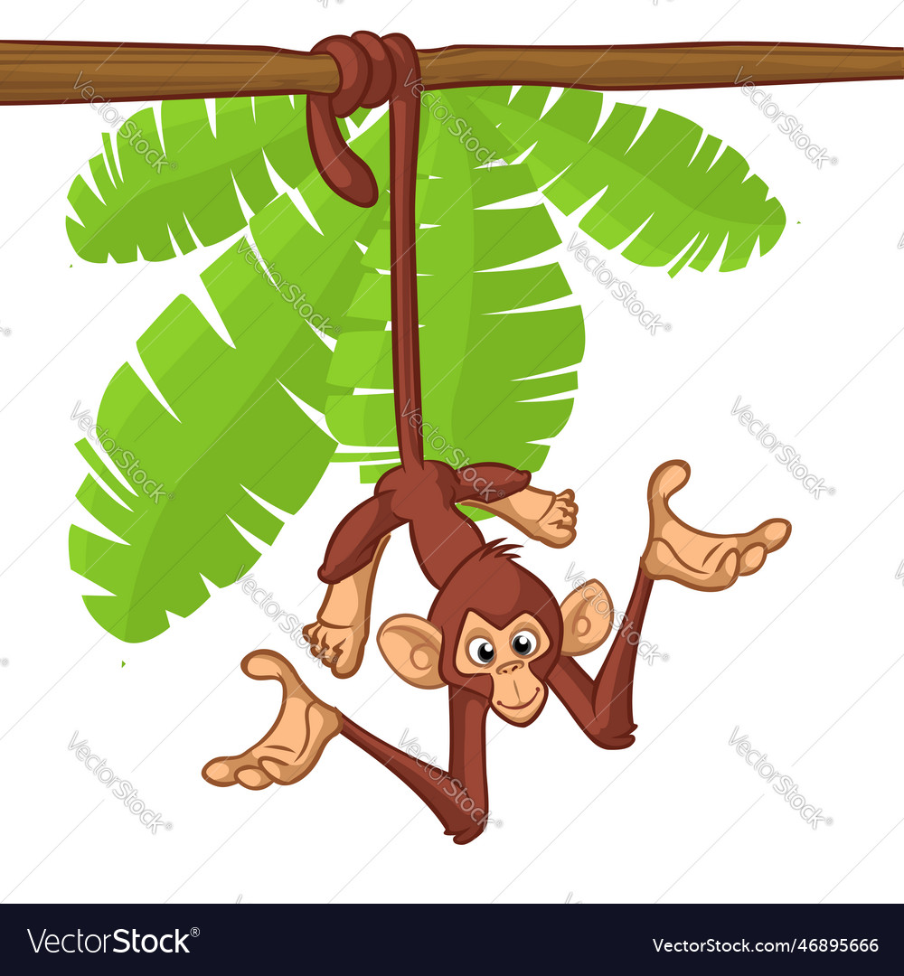 Cartoon Affen Schimpanse Hand nach oben vector image Cartoon Affen Schimpanse Hand nach oben