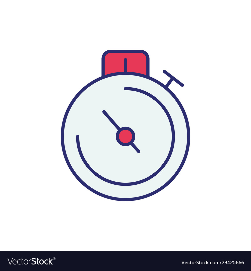 Chronometer timer watch isolated icon vector image Chronometer timer watch isolated icon