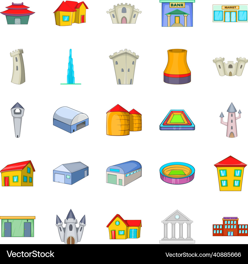 Formation icons set cartoon style Royalty Free Vector Image