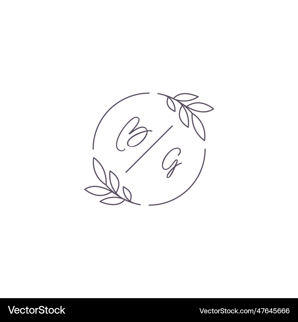 Initials bg monogram wedding logo with simple Vector Image