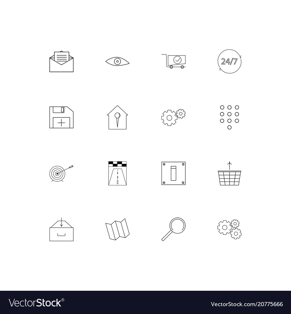 Interface linear thin icons set outlined simple
