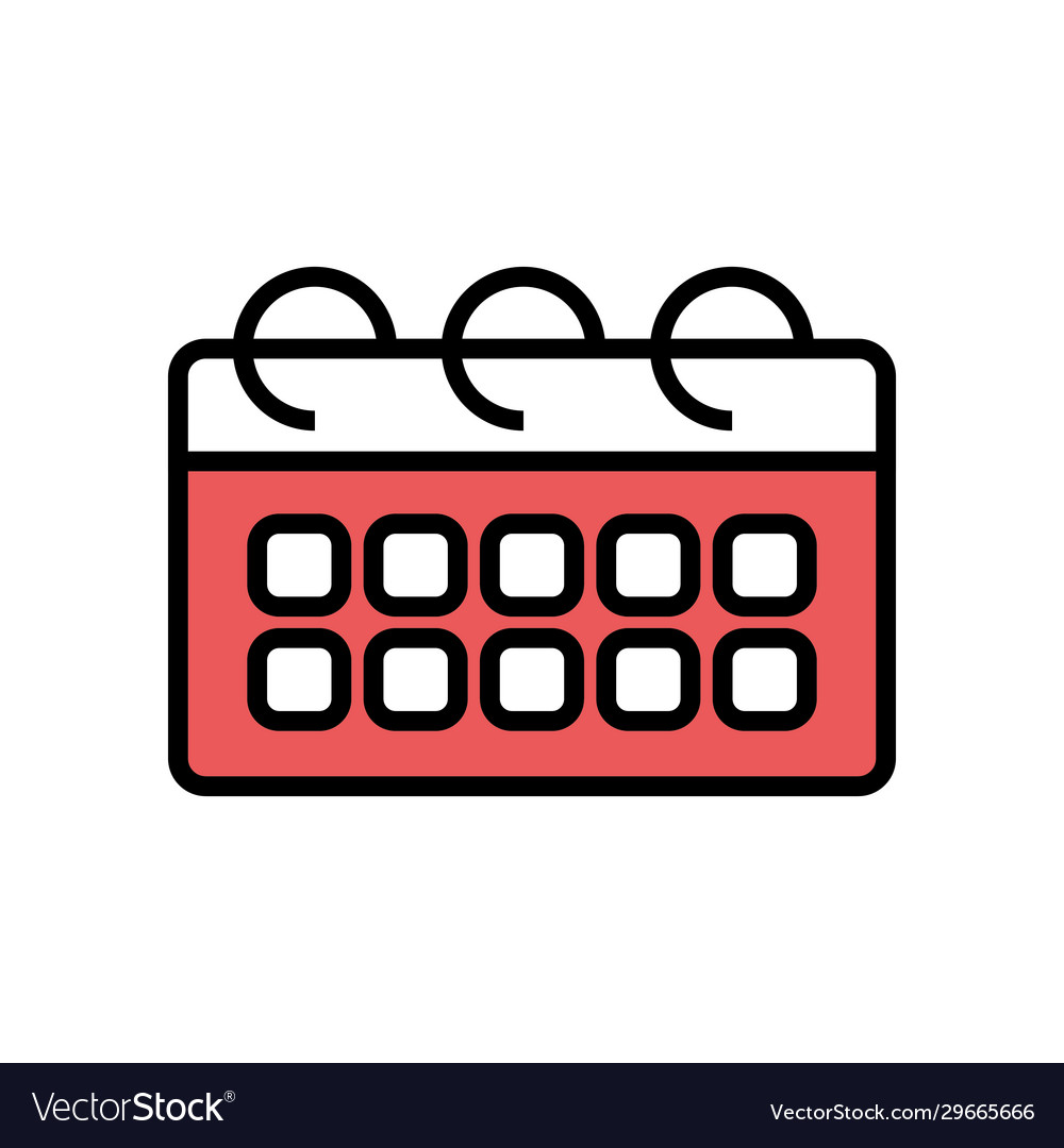 Isolated calendar line and fill style icon