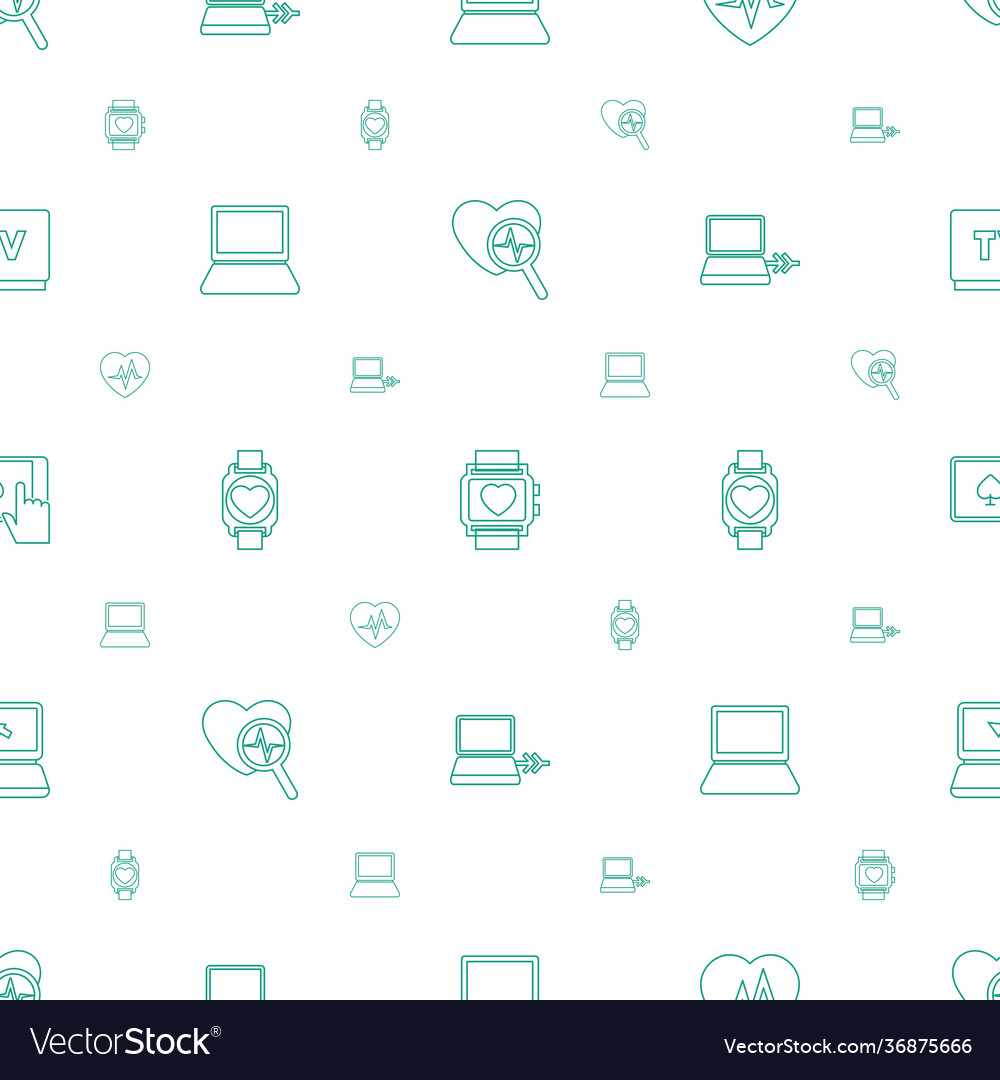 Monitor icons pattern seamless white background