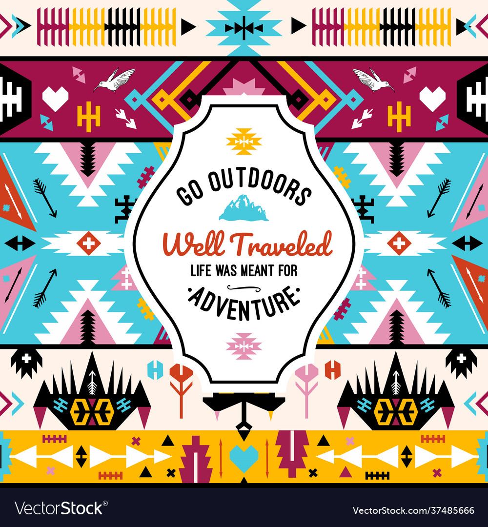 Native colorful aztec seamless pattern vector image Native colorful aztec seamless pattern