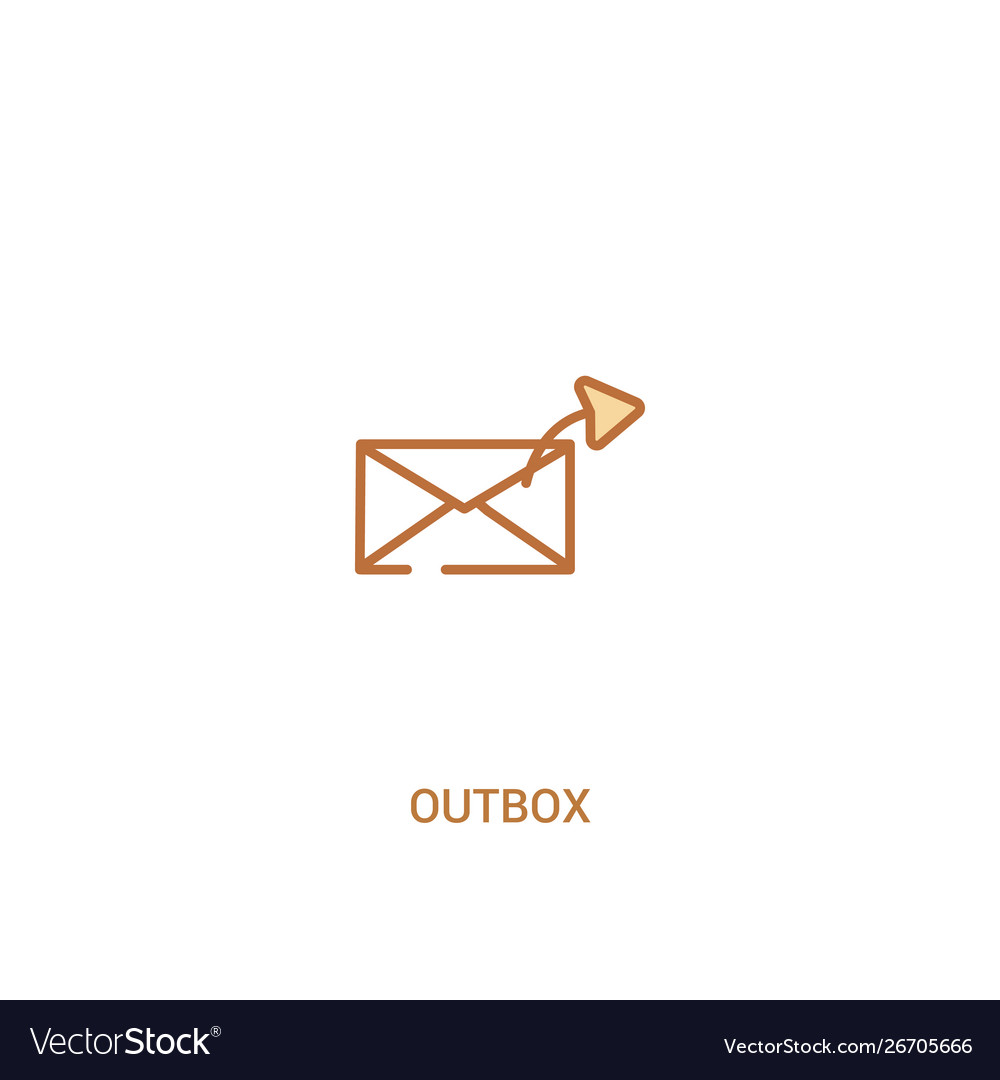 Outbox concept 2 colored icon simple line element