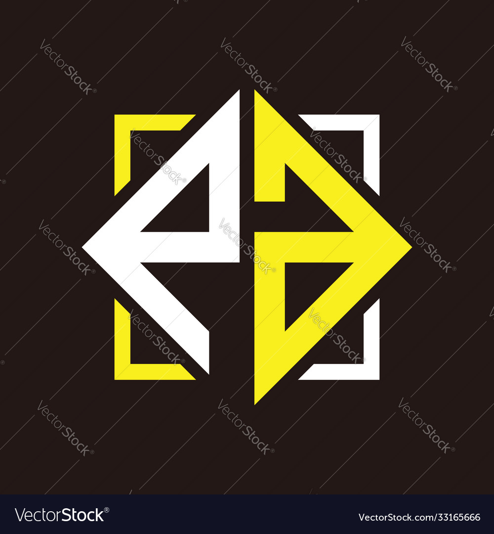 P a initials quadrangle monogram with square Vector Image P a initials quadrangle monogram with square
