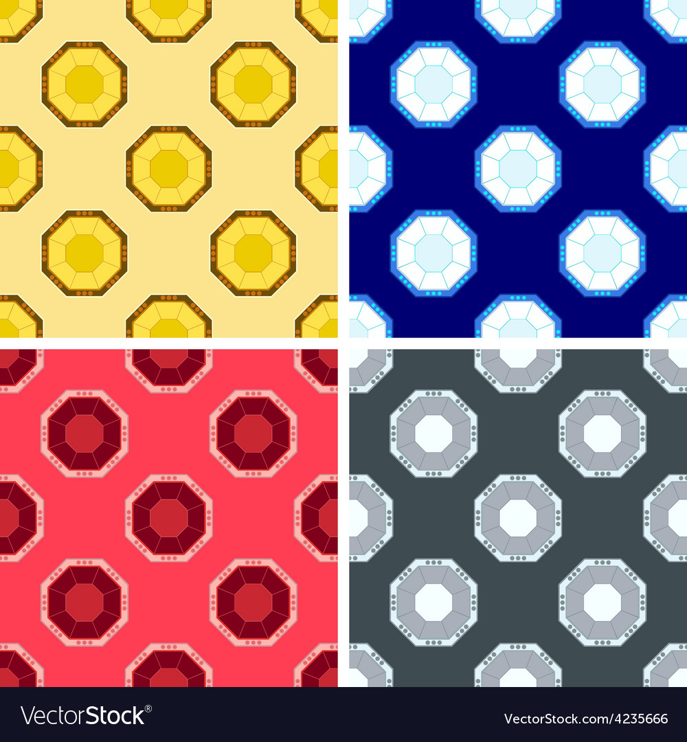 Seamless octagon pattern set