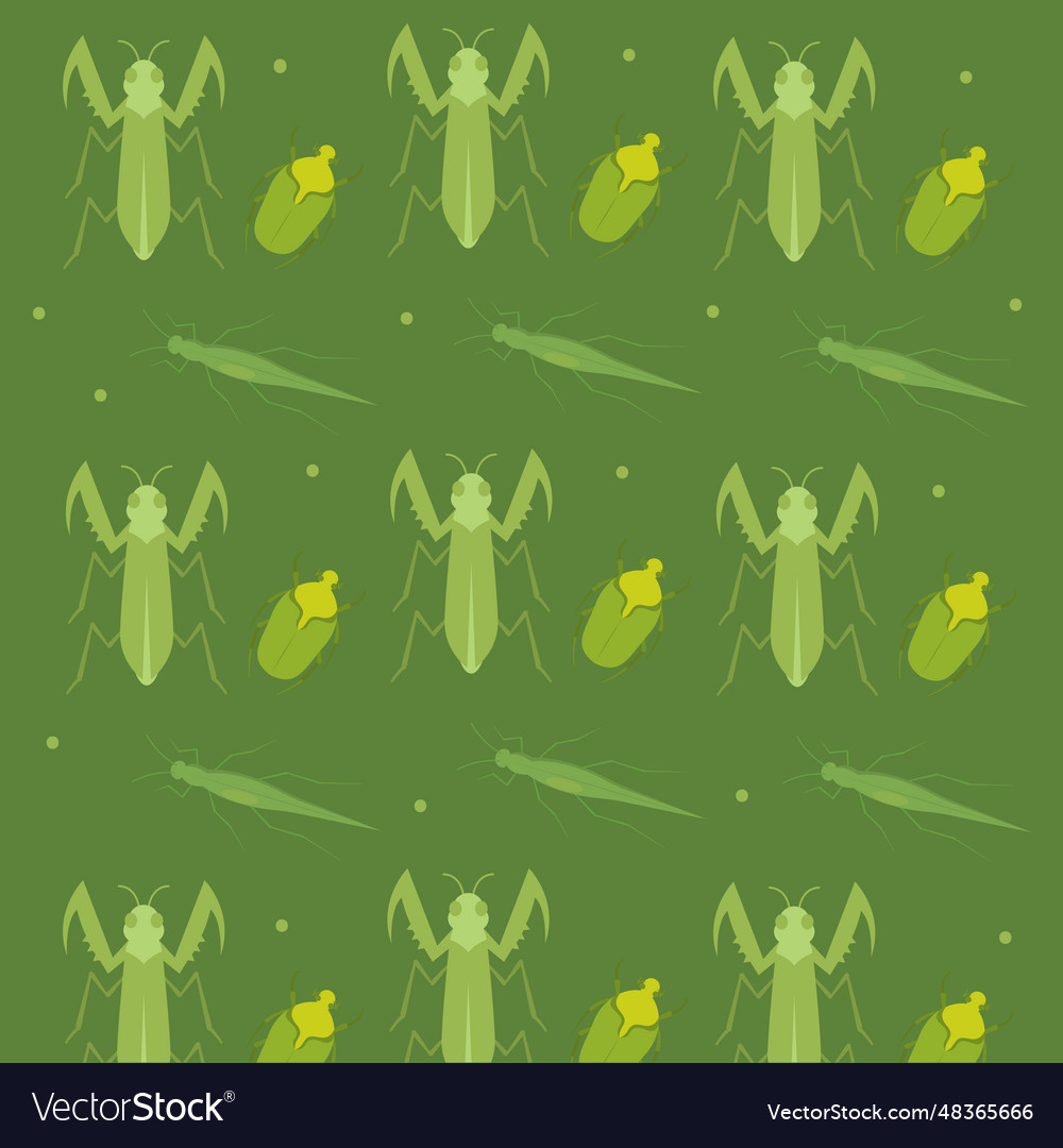 Seamless pattern background with grasshooper