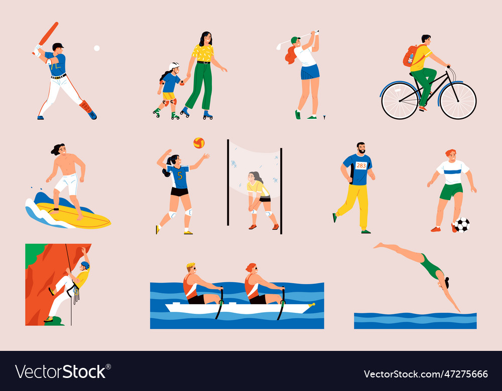 Summer sports icon set Royalty Free Vector Image