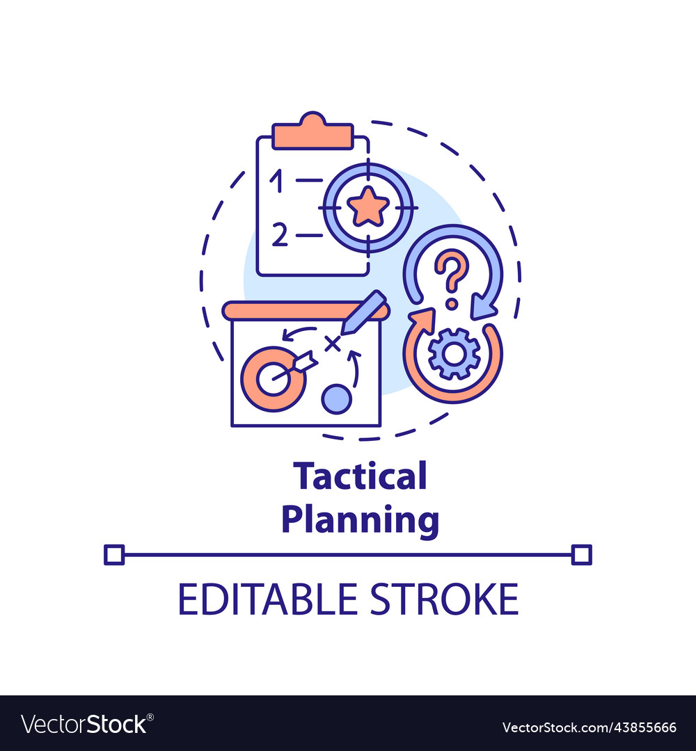 Tactical planning concept icon Royalty Free Vector Image