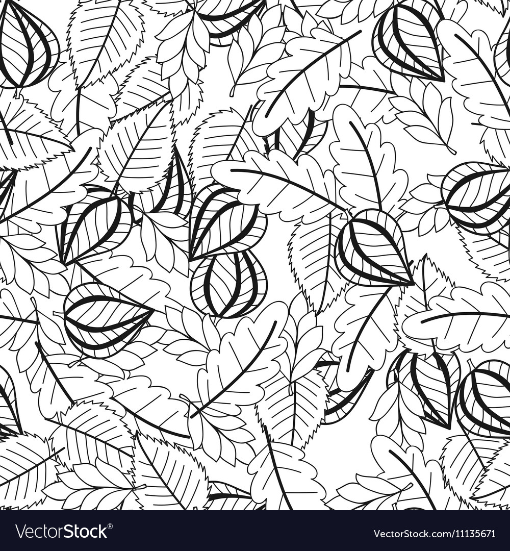 Black and white seamless pattern with flowers