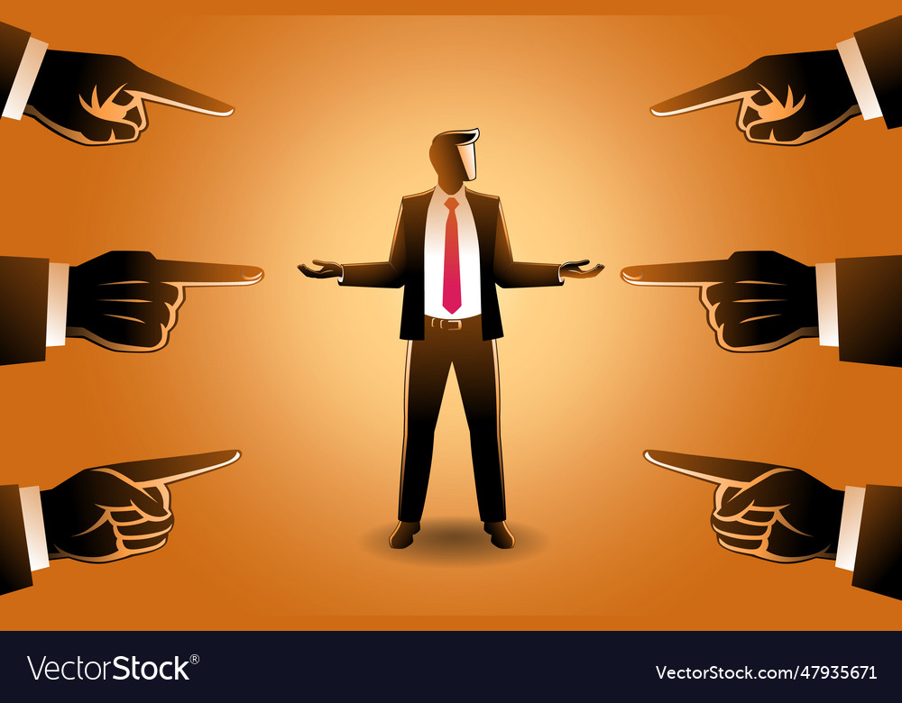 Business concept a businessman being pointed by Vector Image