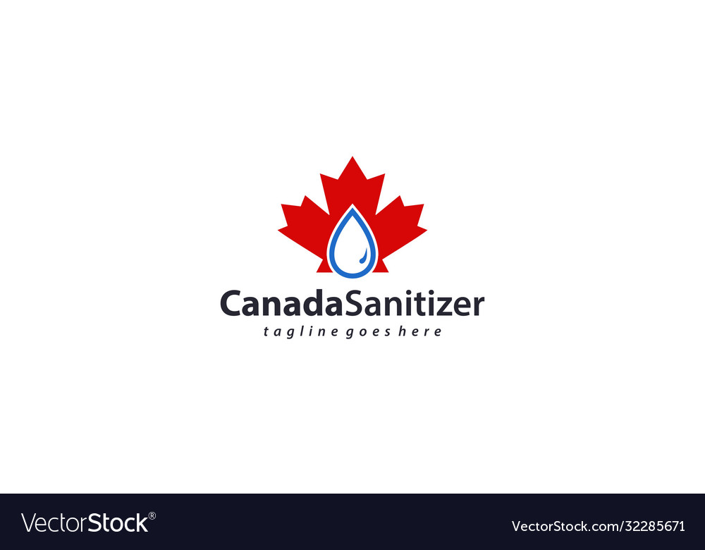 Canada hand sanitizer label with water drop Vector Image