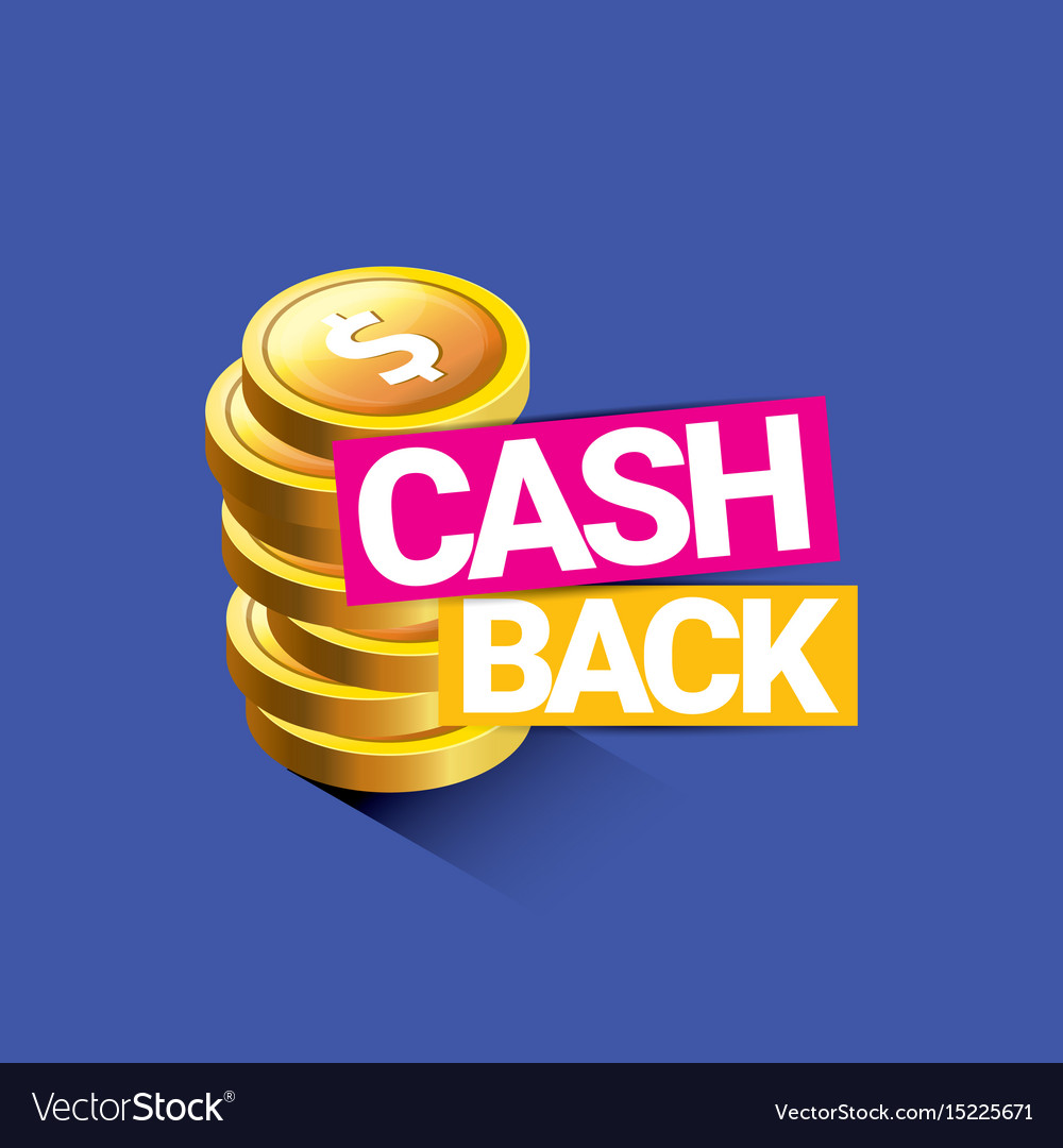 Cash Back Icon isoliert auf blauem Hintergrund