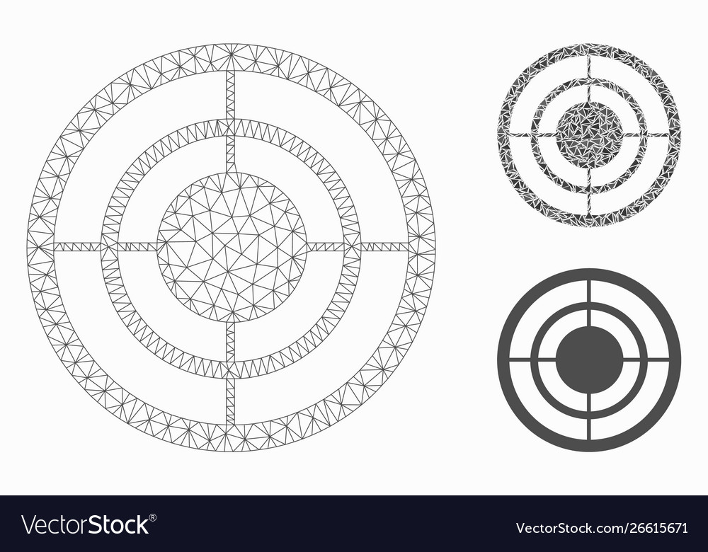Circular target mesh network model vector image Circular target mesh network model