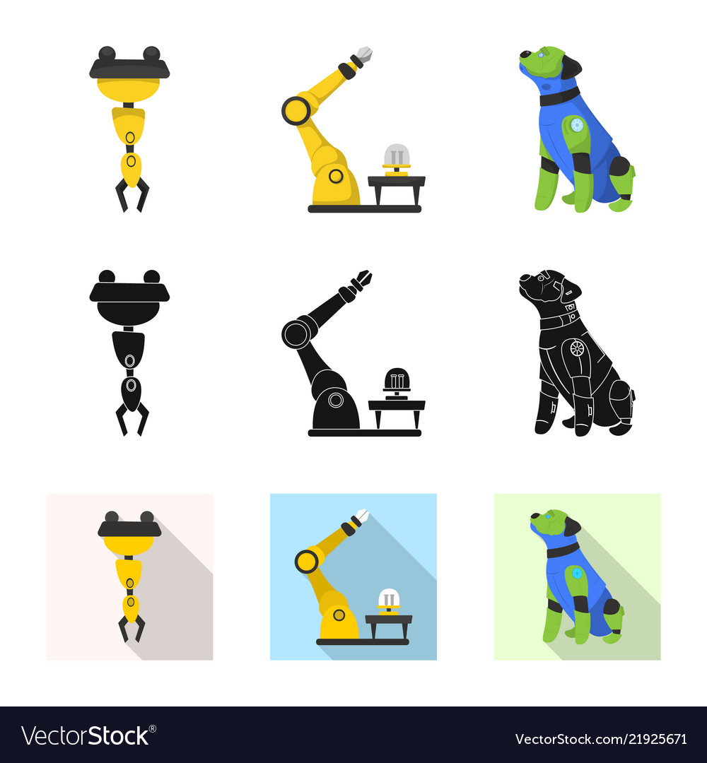 Design of robot and factory sign set