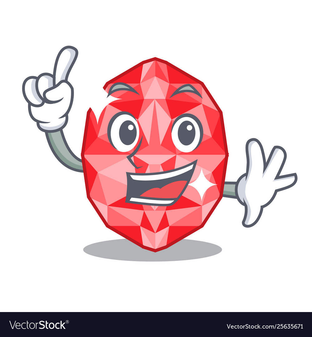 Finger ruby gems in mascot shape Vector Image Finger ruby gems in mascot shape