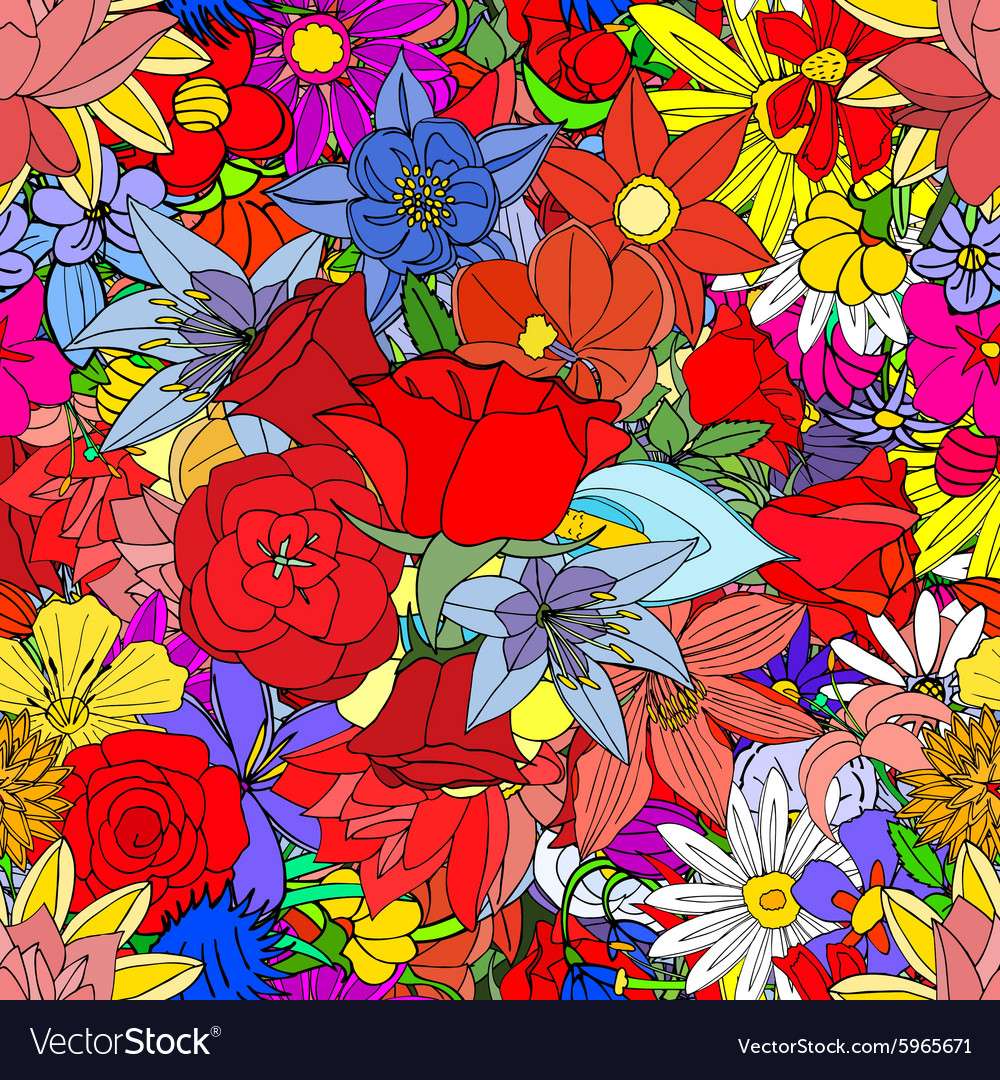 Flowers seamless pattern