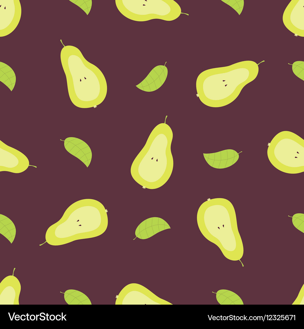 Hand drawn pear seamless pattern Royalty Free Vector Image