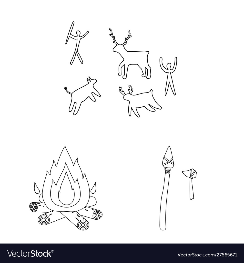 Isolated object ancient and primitive symbol vector image Isolated object ancient and primitive symbol
