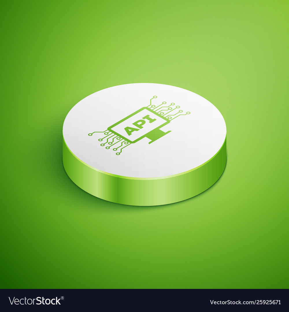 Isometric computer api interface icon isolated vector image Isometric computer api interface icon isolated