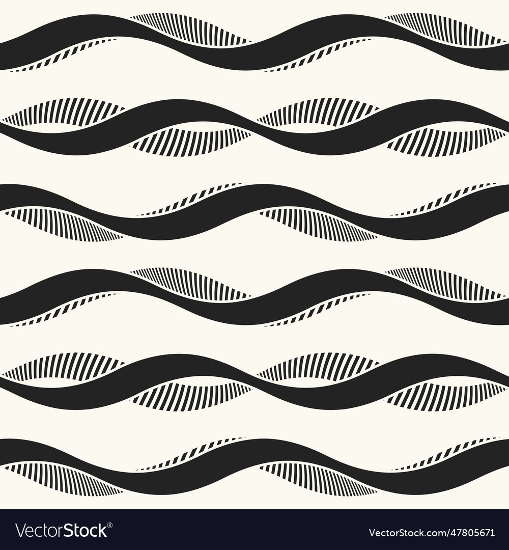 Monochrome moire effect textured curves pattern vector image Monochrome moire effect textured curves pattern
