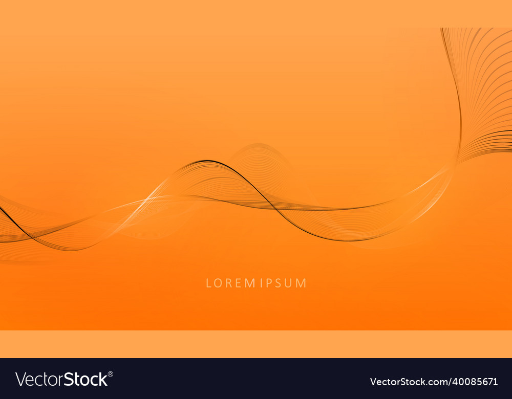 Orange composition abstract minimal wave patterns vector image Orange composition abstract minimal wave patterns