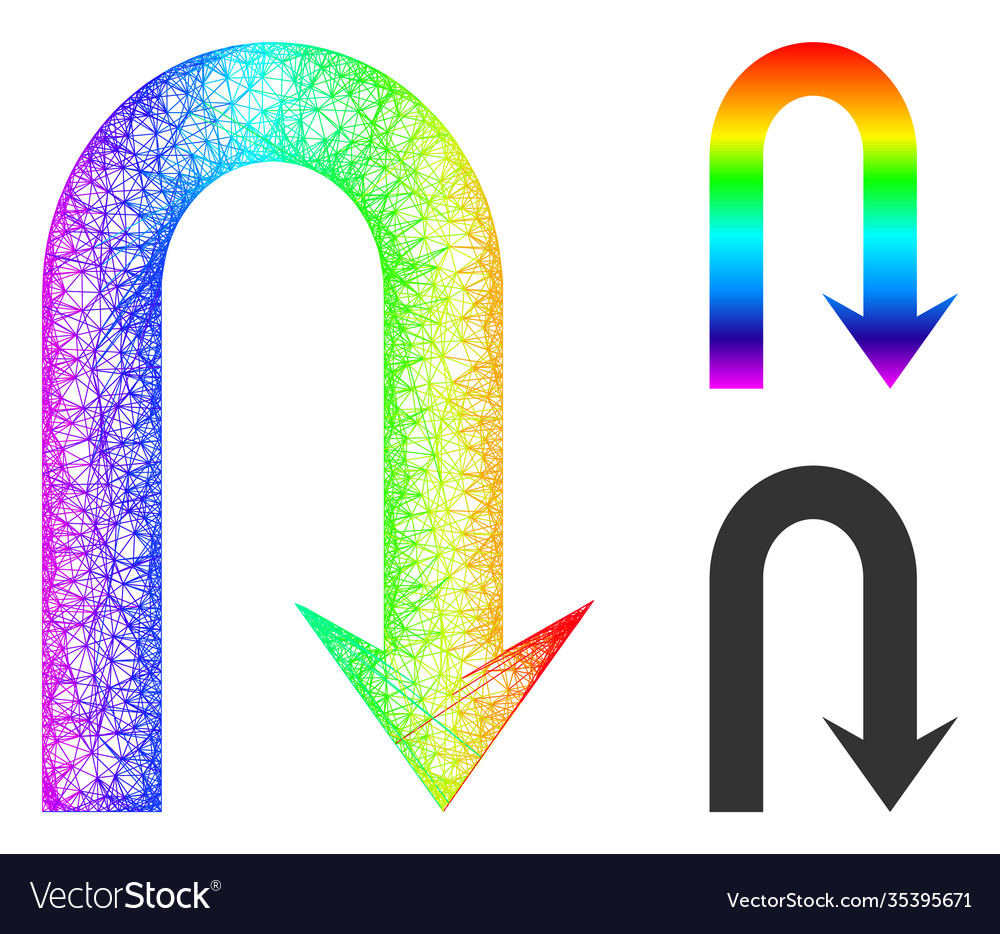 Rainbow net gradient turn back icon