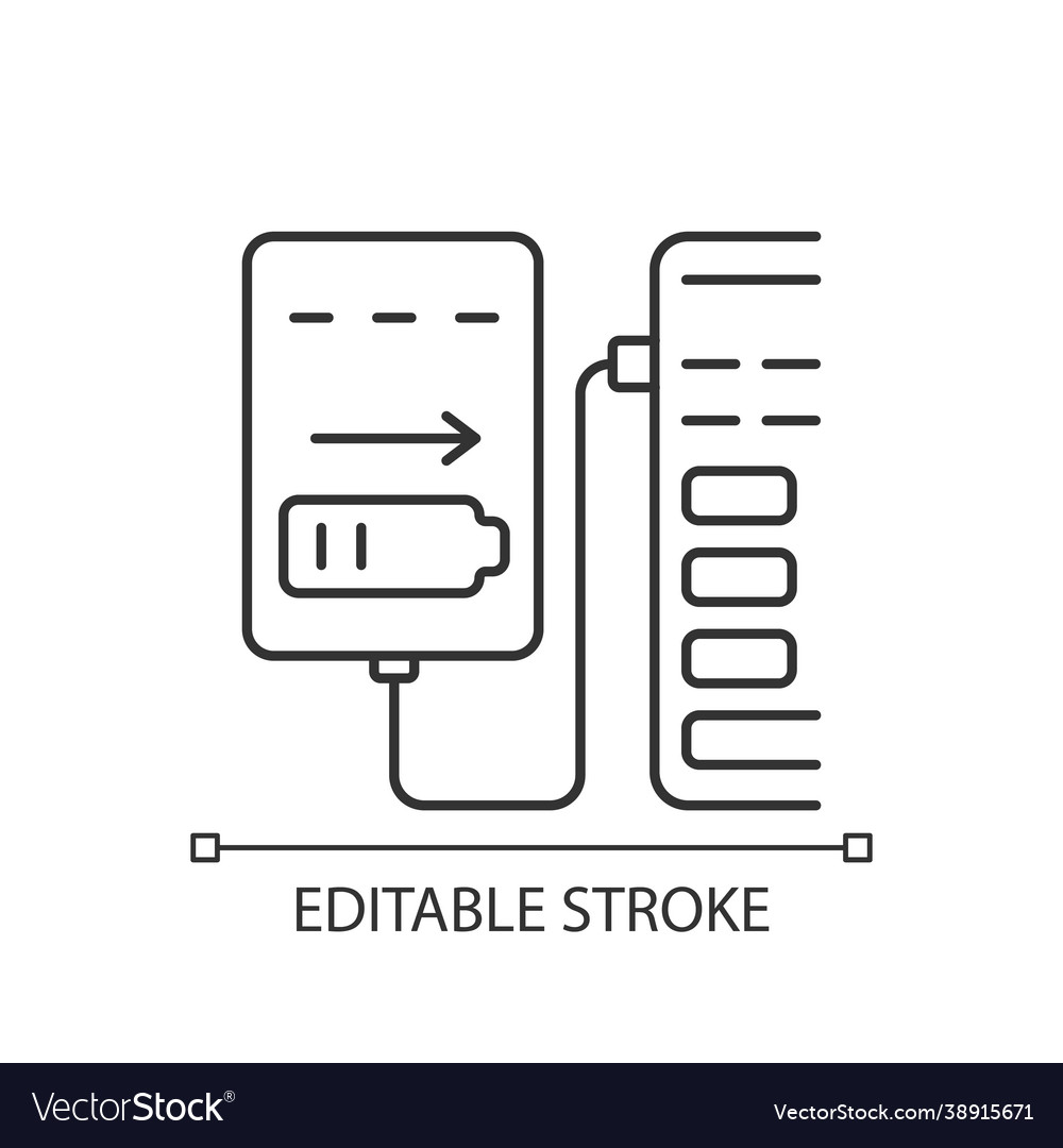 Recharge from computer usb port linear manual vector image Recharge from computer usb port linear manual