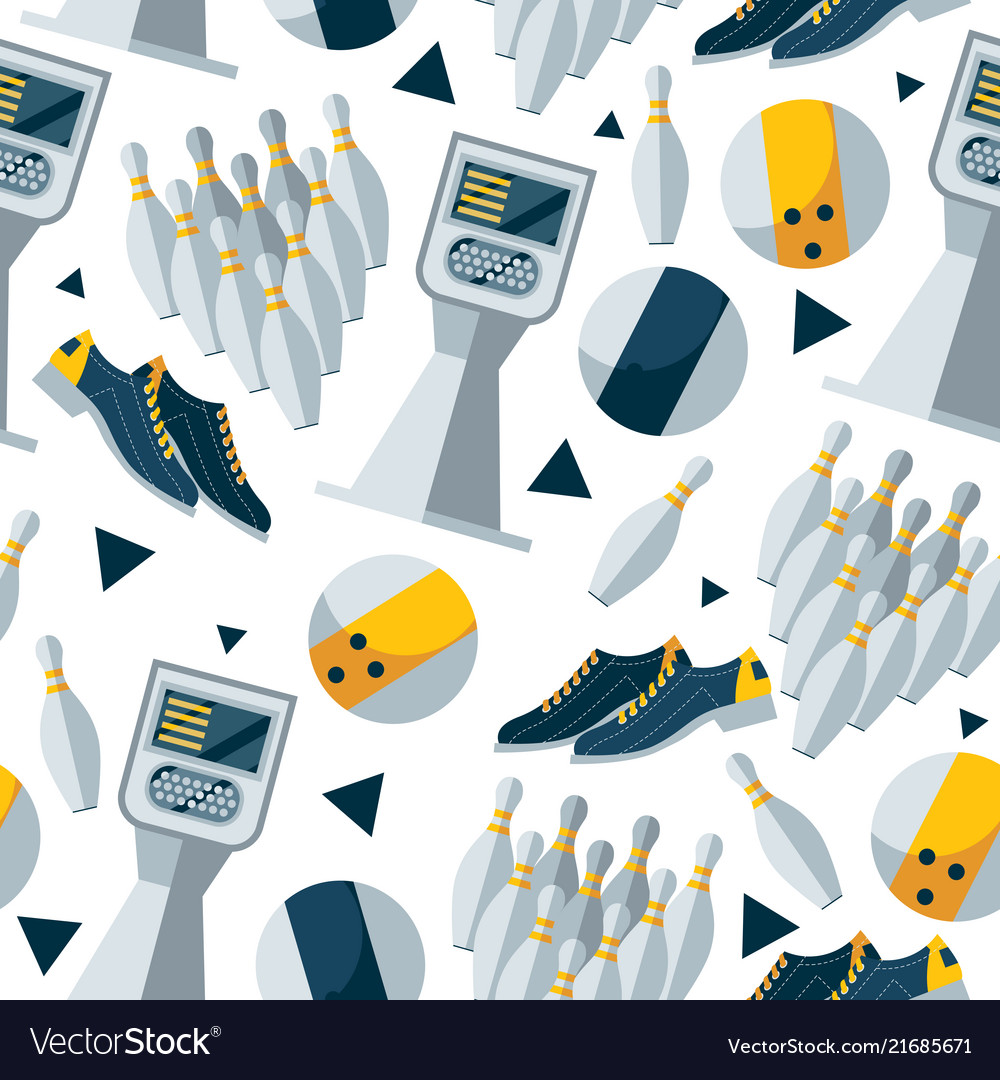 Seamless pattern with bowling objects vector image Seamless pattern with bowling objects