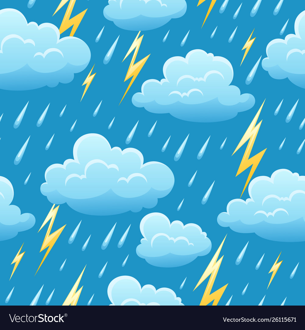 Seamless pattern with thunderstorm vector image Seamless pattern with thunderstorm