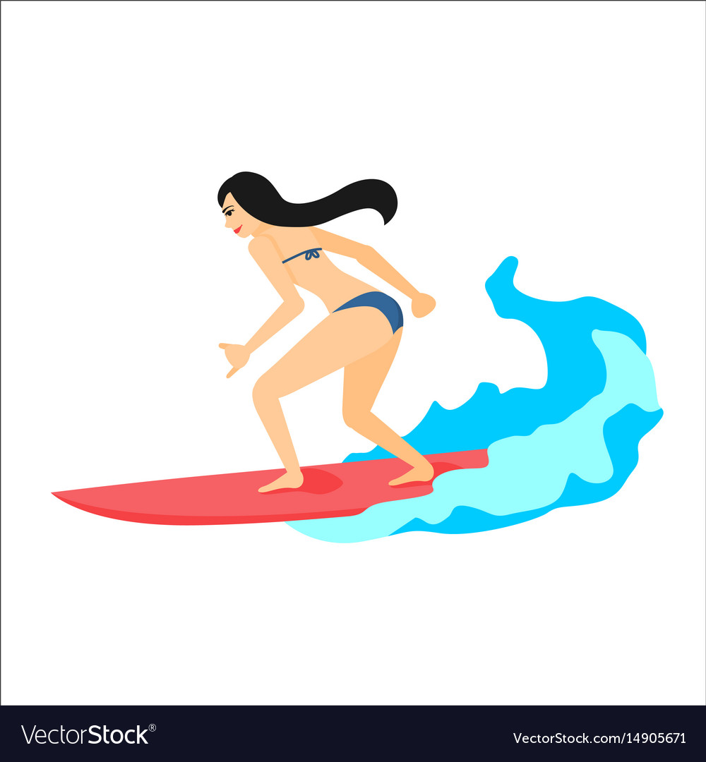 Surfer Frau auf Surfboard